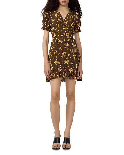 Diane Von Furstenberg Emilia Floral Wrap Minidress In Brown