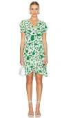 Diane Von Furstenberg Queena Floral-print Cotton-blend Poplin Midi Shirt Dress In Vintage Daisies Green