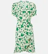 Diane Von Furstenberg Queena Floral-print Cotton-blend Poplin Midi Shirt Dress In Grün