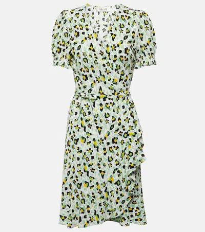 slim fit dress slacks Iconic 1970s Diane Von Furstenberg Made in Italy Kelly Green Print Dre –  Muse main image 0