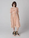 Diane Von Furstenberg Erica Cotton Dress In Palm Geo Orange