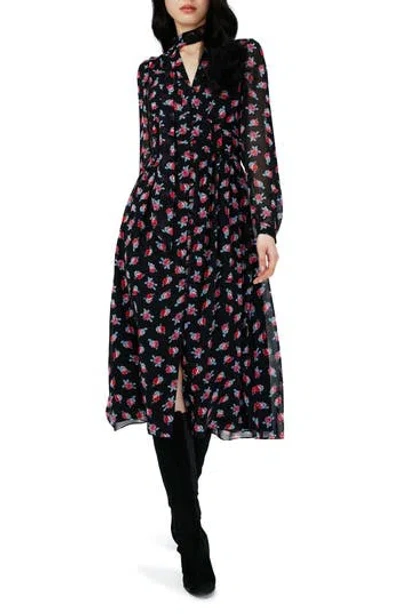 Diane Von Furstenberg Erica Floral Long Sleeve Midi Dress In Multi