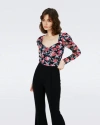 Diane Von Furstenberg Erik Floral Mesh Bodysuit