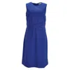 Diane Von Furstenberg Evita Ponte Dress In Blue Viscose In Blue