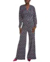 Diane Von Furstenberg Fanny Floral-print Lyocell And Wool-blend Jersey Wide-leg Jumpsuit In Purple