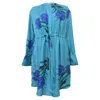 Diane Von Furstenberg Farren Print Shirt Dress In Blue Silk In Blue