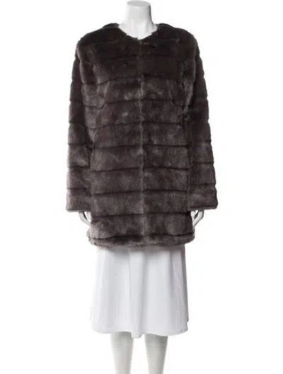 Pre-owned Diane Von Furstenberg Faux Fur Faux Fur Coat In Purple