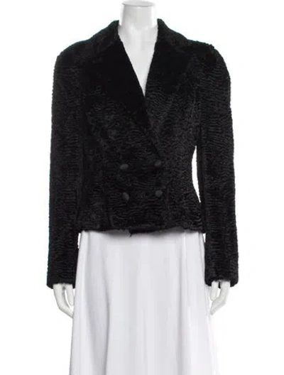 Pre-owned Diane Von Furstenberg Faux Fur Jacket In Black