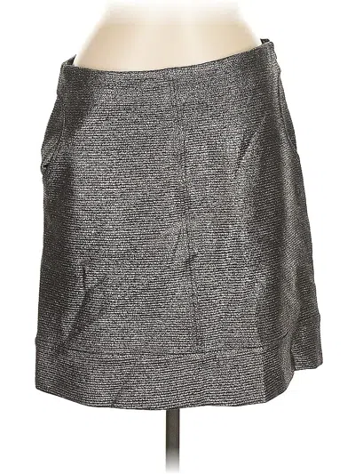 Pre-owned Diane Von Furstenberg Faux Leather Skirt In Silver