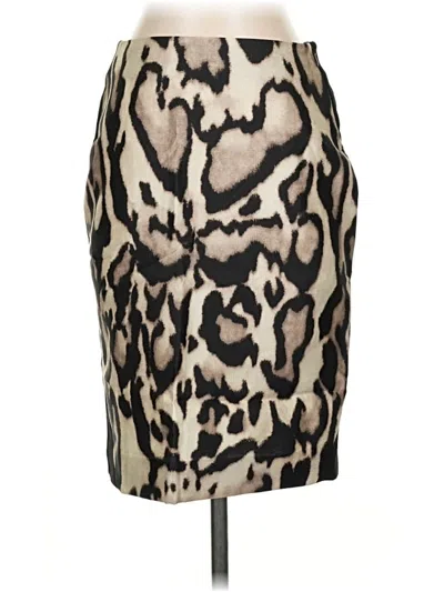 Pre-owned Diane Von Furstenberg Faux Leather Skirt In White