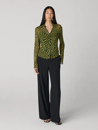 Diane Von Furstenberg Felicity Top In Green