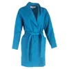 Diane Von Furstenberg Felted Long Coat In Blue Wool In Blue