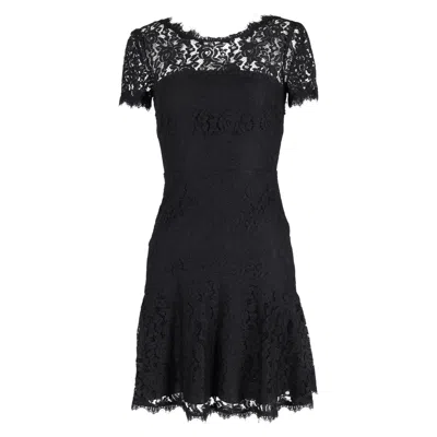 Diane Von Furstenberg Fifi Mini Lace Dress In Black Rayon