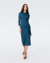 Diane Von Furstenberg Finan Faux Wrap Dress In Moroccan Blue
