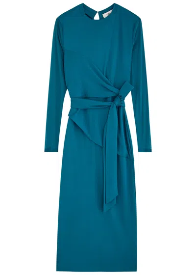 Diane Von Furstenberg Finan Wrap-effect Jersey Midi Dress In Blue