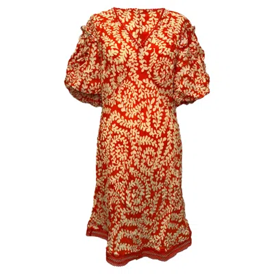 Diane Von Furstenberg Fisher Mini Dress In Orange Viscose In Brown