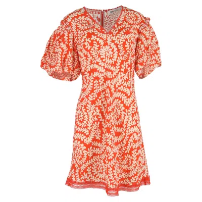 Diane Von Furstenberg Fisher Printed Mini Dress In Orange Viscose