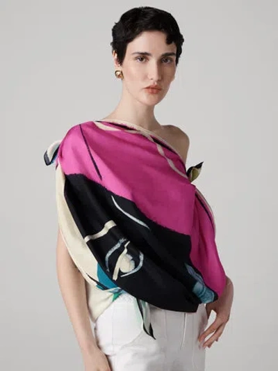Diane Von Furstenberg Flag Scarf In Pink