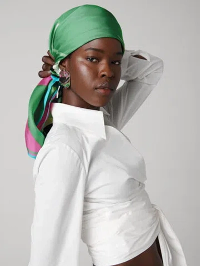 Diane Von Furstenberg Flag Scarf In Green