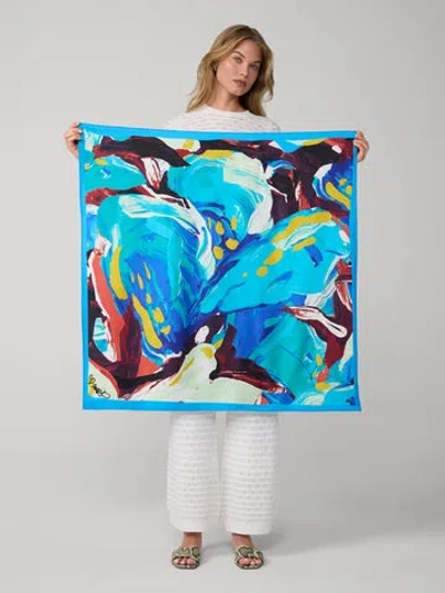 Diane Von Furstenberg Flag Scarf In Blue