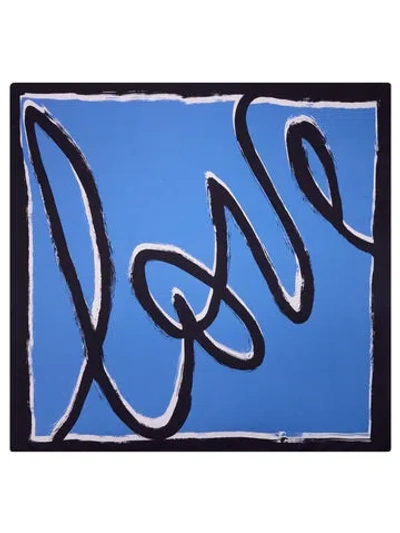 Diane Von Furstenberg Flag Scarf In Love Scarf Blue
