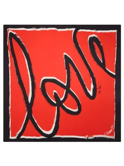 Diane Von Furstenberg Flag Scarf In Love Scarf Orange