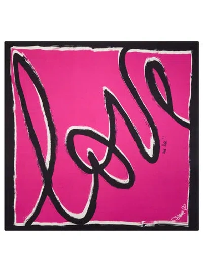 Diane Von Furstenberg Flag Scarf In Love Scarf Pink