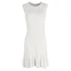 Diane Von Furstenberg Flared Hem Sleeveless Dress In White Viscose In White