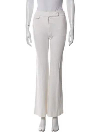 Pre-owned Diane Von Furstenberg Flared Pants In White