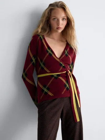 Diane Von Furstenberg Flavia Cashmere Wrap Top In Red