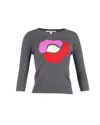 Diane Von Furstenberg Floral Intarsia Sweater In Grey Cashmere In Grey