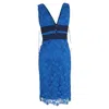 Diane Von Furstenberg Floral Lace Sleeveless Midi Dress In Blue Polyester In Blue