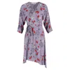 Diane Von Furstenberg Floral Midi Dress In Purple Viscose In Purple
