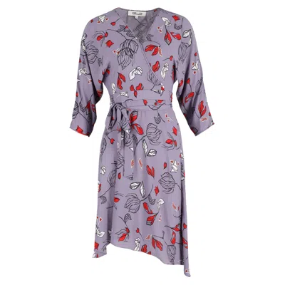 Diane Von Furstenberg Floral Midi Dress In Purple Viscose