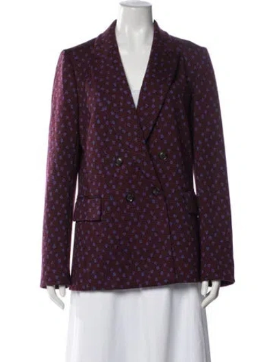 Pre-owned Diane Von Furstenberg Floral Print Blazer W/ Tags In Purple
