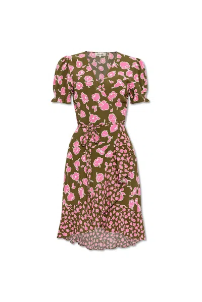 Diane Von Furstenberg Floral Print Dress In Multi