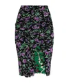 Diane Von Furstenberg Floral-print Front-slit Pencil Skirt In Black