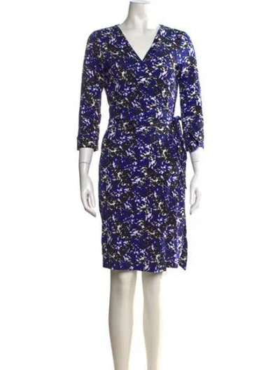 Pre-owned Diane Von Furstenberg Floral Print Knee-length Dress In Multi