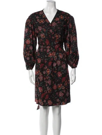 Pre-owned Diane Von Furstenberg Floral Print Knee-length Dress In Multi