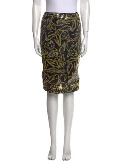 Pre-owned Diane Von Furstenberg Floral Print Knee-length Skirt In Multi
