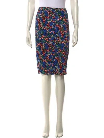 Pre-owned Diane Von Furstenberg Floral Print Knee-length Skirt In Multi