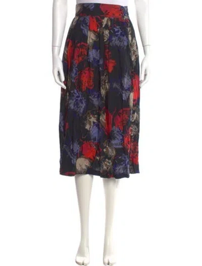 Pre-owned Diane Von Furstenberg Floral Print Knee-length Skirt In Multi