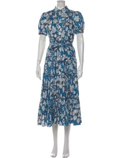 Pre-owned Diane Von Furstenberg Floral Print Long Dress In Multi