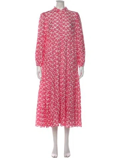 Pre-owned Diane Von Furstenberg Floral Print Long Dress In Multi
