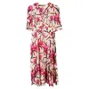 Diane Von Furstenberg Floral Print Midi Dress In Multicolor Cotton In Multi