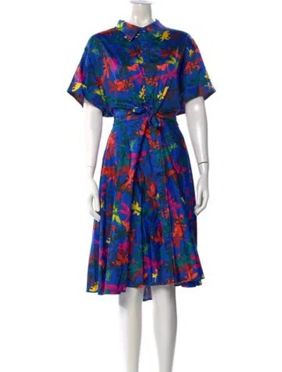 Pre-owned Diane Von Furstenberg Floral Print Midi Length Dress In Multi