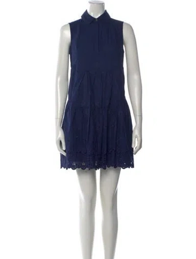 Pre-owned Diane Von Furstenberg Floral Print Mini Dress In Blue