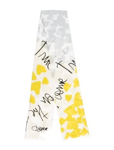Pre-owned Diane Von Furstenberg Floral Print Scarf In Neutral