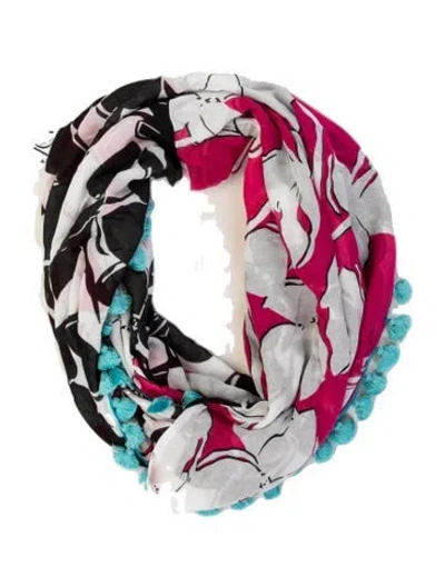 Pre-owned Diane Von Furstenberg Floral Print Scarf In Neutrals