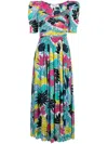 Diane Von Furstenberg Floral-print Short-sleeved Dress In Blue